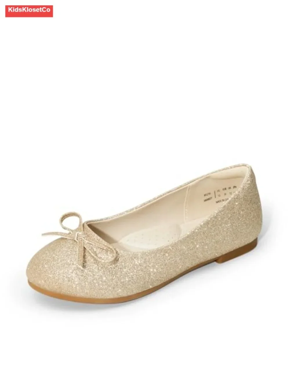 Girls Ballet Flats Slip-On Bow Dress Shoes Soft Latex Insole for Wedding Party